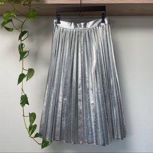 Silver Pleated Skirt